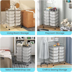 LDAILY 10 Drawer Rolling Cart, Storage Cart Organizer on Wheels, Drawer Cart - Image 9