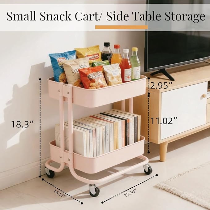 LIWNYRK 2 Tier Rolling Cart - Image 5