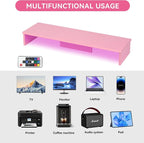 TV Riser Stand with LED Lights, 42.5" Super Large Monitor Stand Riser, Tabletop - Image 7