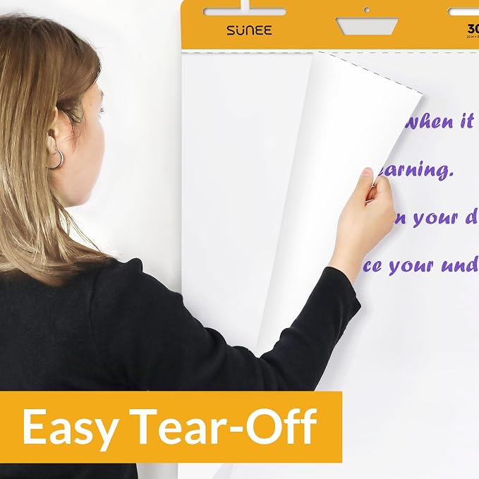 SUNEE Sticky Easel Pads, 25x30 Inches, 30 Sheets/Pad, 2 Pack – Self Stick Flip - Image 5