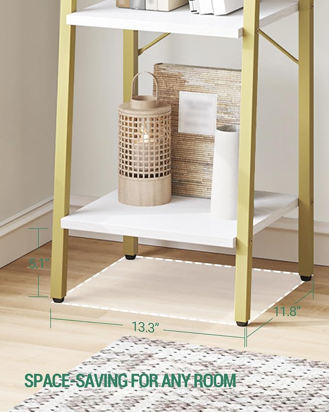 Hzuaneri Ladder Shelf, Bookshelf Bookcase, Freestanding Corner Storage Shelve - Image 5