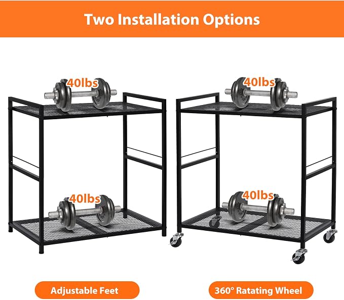 OYEAL Computer Tower Stand, PC Tower Stand Metal Rolling Cart Holds up to 40lbs - Image 4