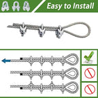 120PCS M6 Galvanized Zinc-Plated Wire Rope Cable Clamp Clips, 1/4" Wire Cable - Image 7