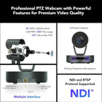 NEARITY V410 NDI PTZ Camera, 2K 10x Hybrid Zoom Video Conference Webcam - Image 2