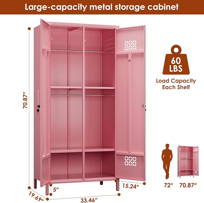 SUPEER 2 Doors Metal Storage Locker - Image 3