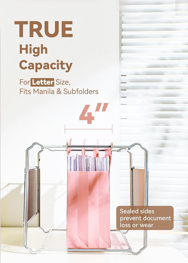 SortRax Plastic High Capacity Hanging File Folders, Pastel Colors, Heavy Duty - Image 2