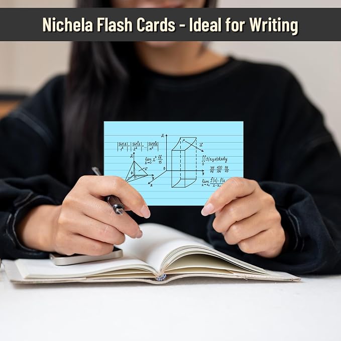 300 Count Index Cards 3 x 5 Inch Ruled Blue Index Cards, Flash Cards College - Image 5