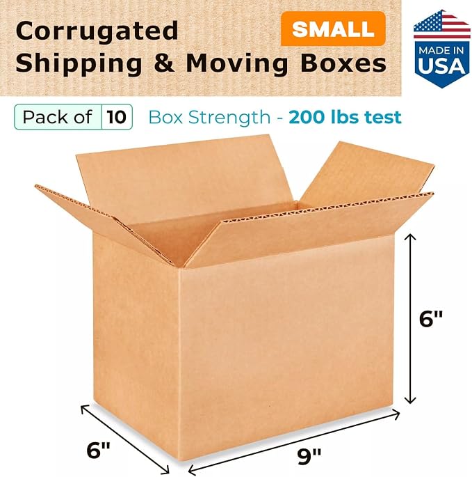 Small Moving & Shipping Boxes 9x6x6 inches - Image 2