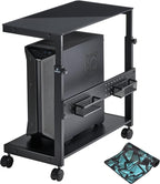 EUREKA ERGONOMIC PC Stand Computer Cart Frosted Glass, Height Adjustable Tower by EUREKAERGONOMIC