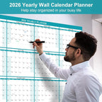 32" x 48" Exellewis 2026 Wall Calendar Erasable, Wet & Dry Erase Large - Image 3