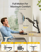 monTEK Dual Monitor Arm with USB, Mechanical Spring Monitor Arm - Image 3