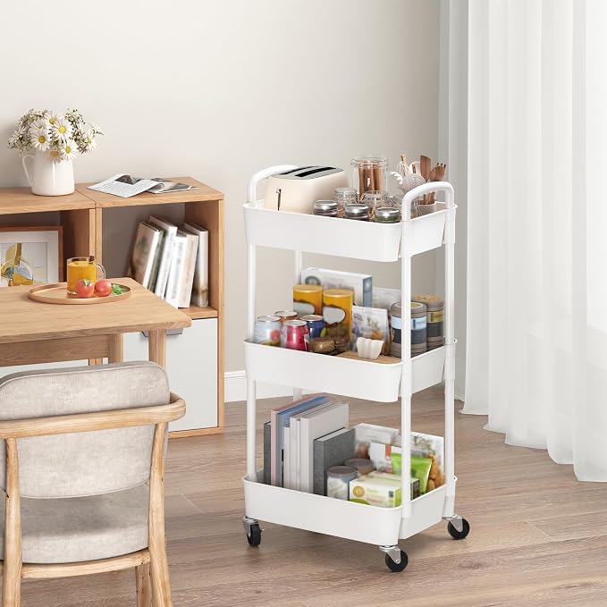 Sywhitta 3-Tier Plastic Rolling Utility Cart - Image 3