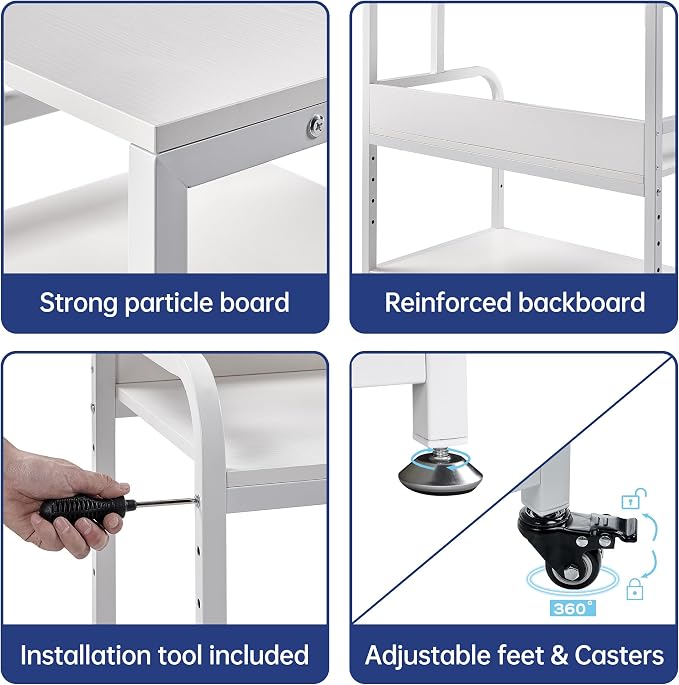 Fannova Printer Stand, 32.3" x 18.9" x 32.1" Extra Large Printer Table - Image 8