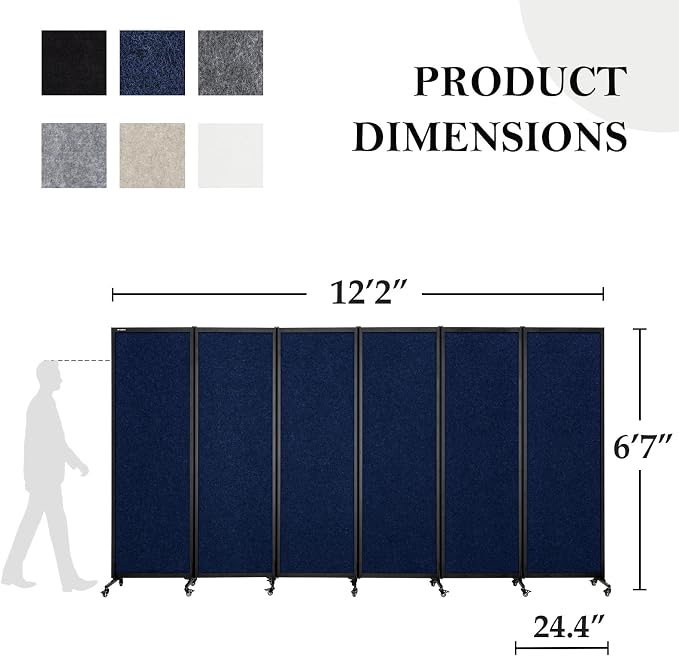 Upgrade Version Room Partition and Divider, Freestanding Rolling Dividers - Image 2