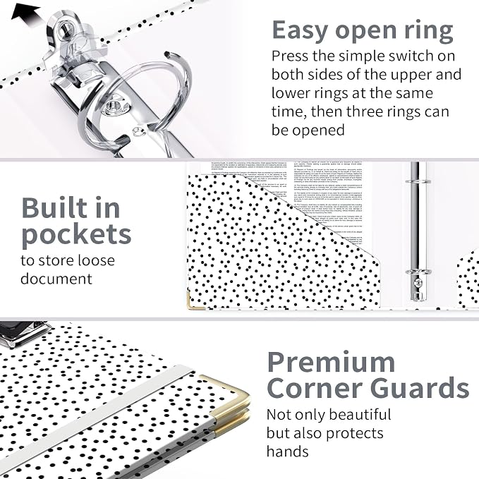 Lateefah 3 Ring Binder, 1 Inch Binder Organizer - Image 2