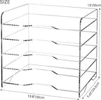 SANRUI Acrylic Desk File Organizer 5 Tier Letter Tray Paper Organizer - Image 2
