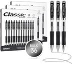 Lekreo Classic Retractable Gel Roller Pens, 0.7mm Fine Point Black Ink by Unknown
