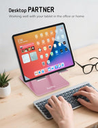 Aoviho Tablet Stand Holder for Desk, Adjustable Desktop Tablet Holder, Foldable - Image 4