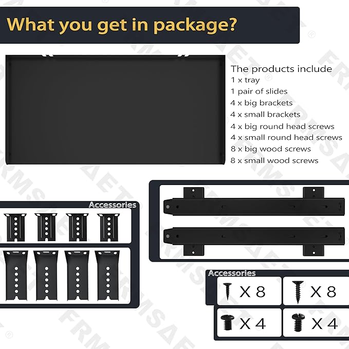 FRMSAET Under Desk Keyboard Tray Heavy-Duty All-Metal Material 20/24/30 inches - Image 5