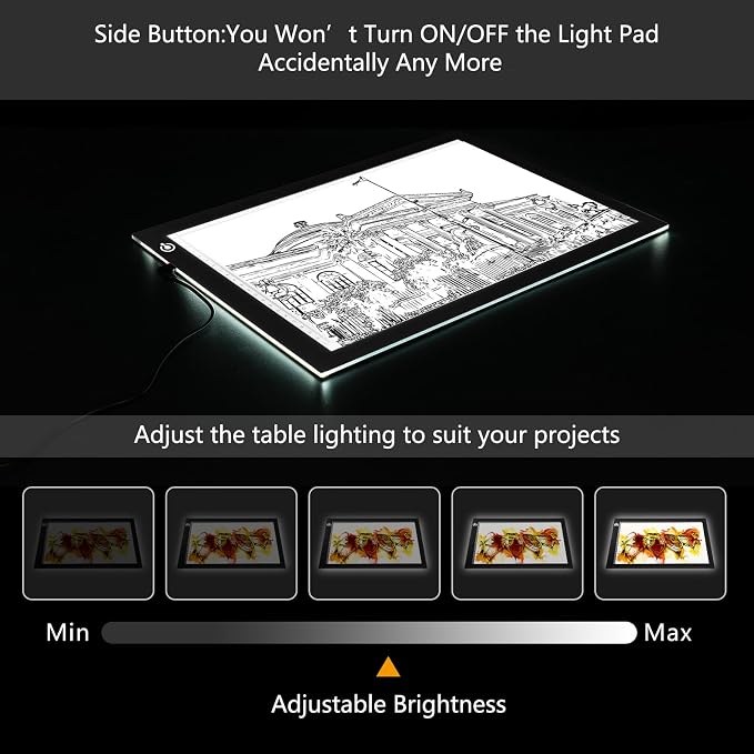NXENTC A4 Tracing Light Pad, Ultra-Thin Tracing Light Box USB Power Artcraft - Image 4