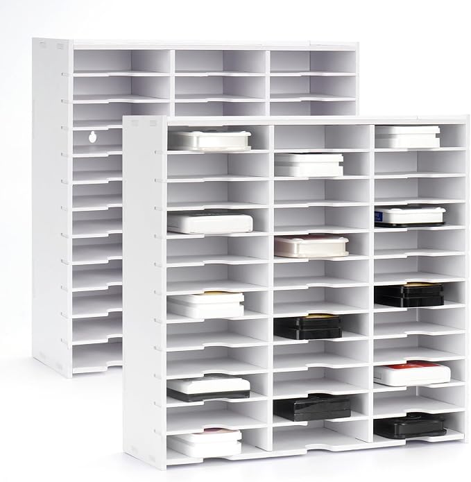 Krafetto 2 Pack 36 Grids Ink Pad Storage Rack, Wall-mountable Stamp Pad by Krafetto