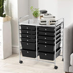 LDAILY 12 Drawer Rolling Storage Cart, Craft Cart Organizer on Wheels w/Metal - Image 2