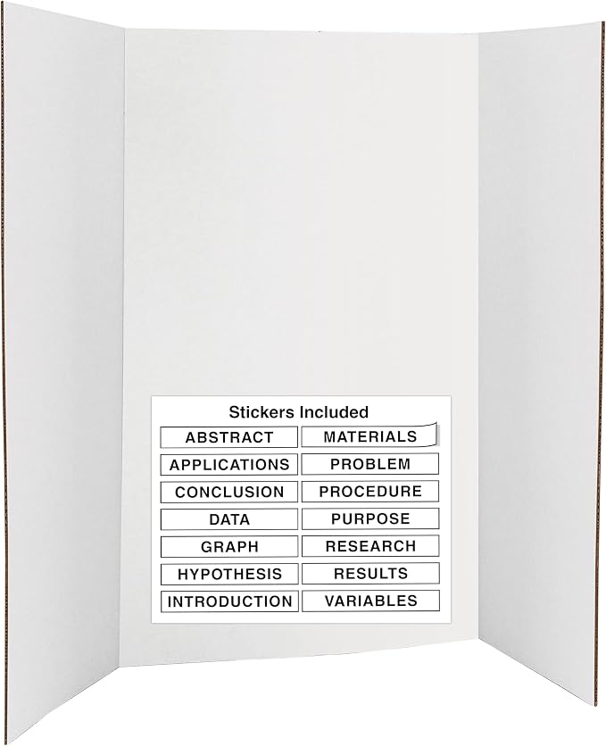 Trifold Poster Board 36" x 48" White Presentation Board by ENDAY