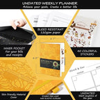 Undated Luxurious Weekly & Monthly Planner to Increase Productivity Hit Your - Image 2