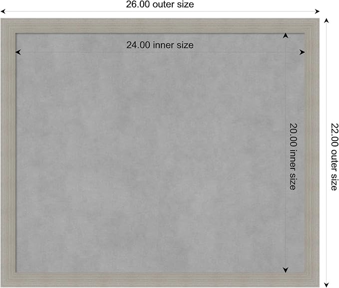 Amanti Art Grey Framed Magnetic Board 22x26 Medium Vision Board - Image 4