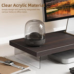 SSWOOD Monitor Stand Riser, Wood & Acrylic Computer Monitor Stand Desk Desktop - Image 3