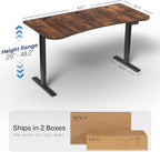 VIVO Electric 63 x 32 in Rustic Standing Desk, Memory Height Adjustment - Image 3