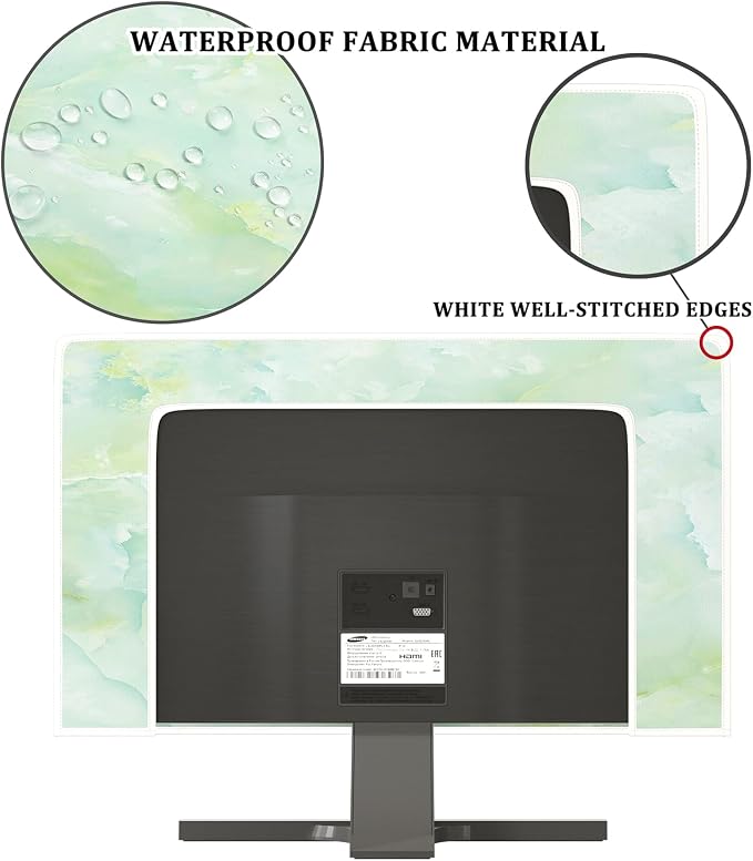 Baocicco Sage Green Marble Waterproof TV Dust Cover 37, 39 Inch Anti-Static - Image 3