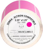 HOUSELABELS 2.25" x 1.25" Pink Address Labels on 1" Core Compatible - Image 2