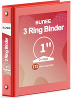 SUNEE 3 Ring Binder 1 Inch 1 Pack by SUNEE