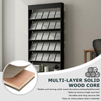 LHIUGE 6-Layer Brochure Display Rack, Freestanding Wooden Magazine Rack - Image 4