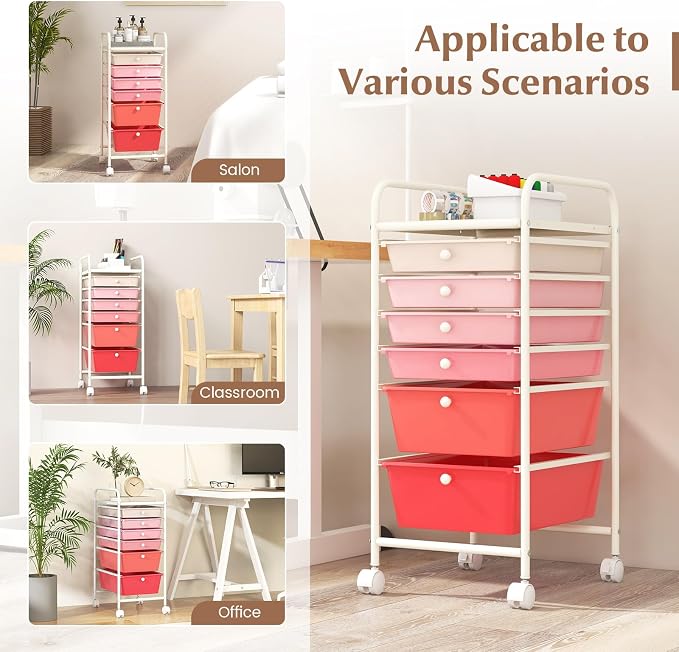 RELAX4LIFE 6-Drawer Rolling Storage Cart - Image 7