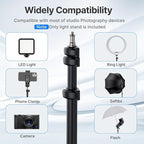 ULANZI Black Aluminum Light Stand, 6.32ft Extendable Tripod - Image 4