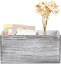 ExoLiry Rustic Gray Wood Mail Box Storage Holder File Organizer Tabletop Wooden by EXOLIRY
