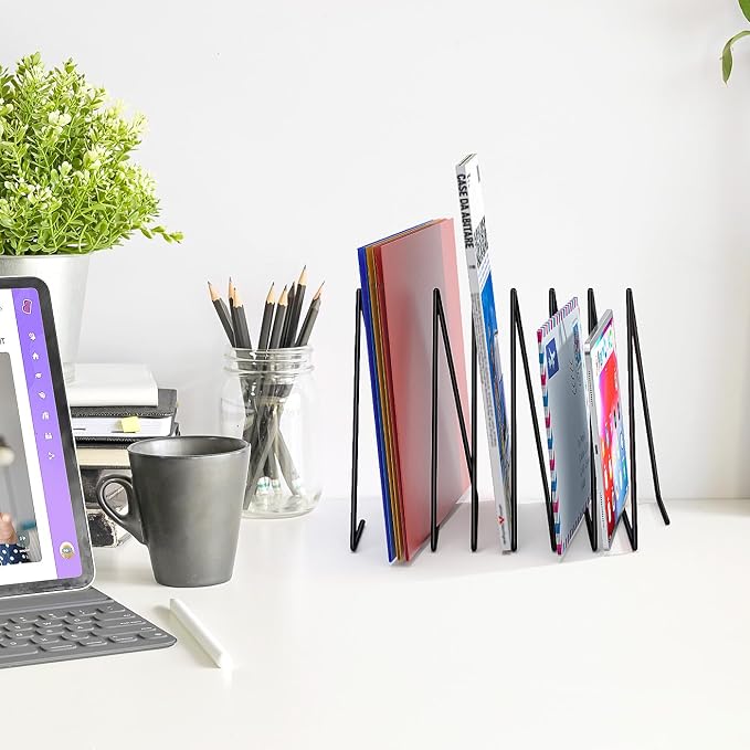 2 Sets Triangle File Folder Rack, 7 Sections File Holder, File Storage - Image 4