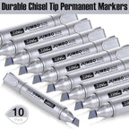 Fuutreo 10 Pack Jumbo Permanent Markers Bulk Large Chisel Tip Permanent Markers - Image 4