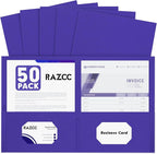Two Pocket Folders, RAZCC 50 Pack 2 Pocket Folders Fit Letter Size Paper by RAZCC