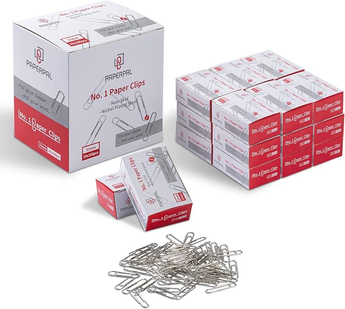 PAPERPAL Paperclips for Office School & Personal Use, #1 Nonskid Paper Clip by PAPERPALDirect