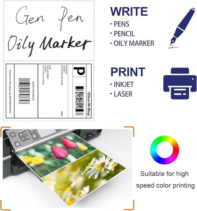 8-1/2"×5-1/2" Shipping Labels 100 Labels Sticker Paper - Image 4