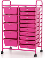 COSTWAY 15-Drawer Rolling Storage Cart, Mobile Utility Cart by COSTWAY