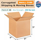 Small Cube Moving & Shipping Boxes 7"L x 7"W x 7"H - Image 2