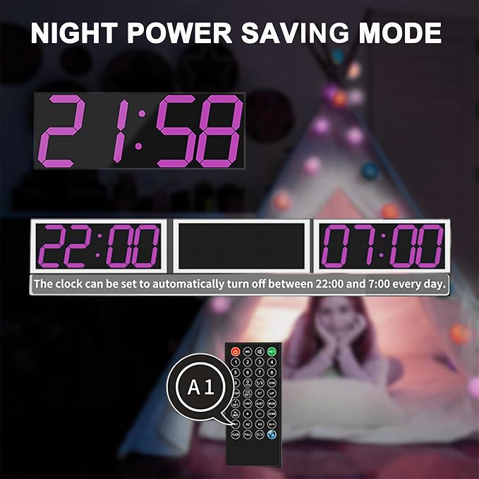 LED Large Digital Wall Clock, Oversize Wall Clock - Image 5