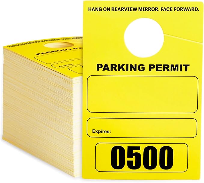 Juvale Rectangular Parking Permit Hang Tags by Juvale