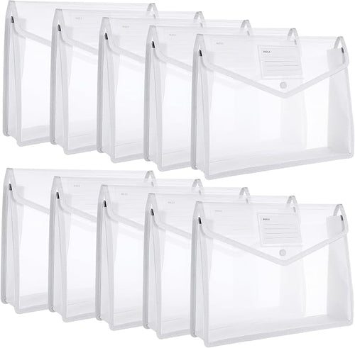 10 Pieces Plastic File Folders Envelope Expanding File Wallet Organizer by Epakh