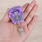It's Probably Fine Funny Cowboy Skeleton Nurse Badge Reel, Cute Radiology X-ray - Image 4
