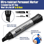 Fuutreo 10 Pack Jumbo Permanent Markers Bulk Large Chisel Tip Permanent Markers - Image 4